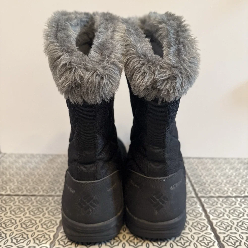 Columbia Ice Maiden Women's Suede Winter Snow Boots Black Faux Fur Womens Size 9